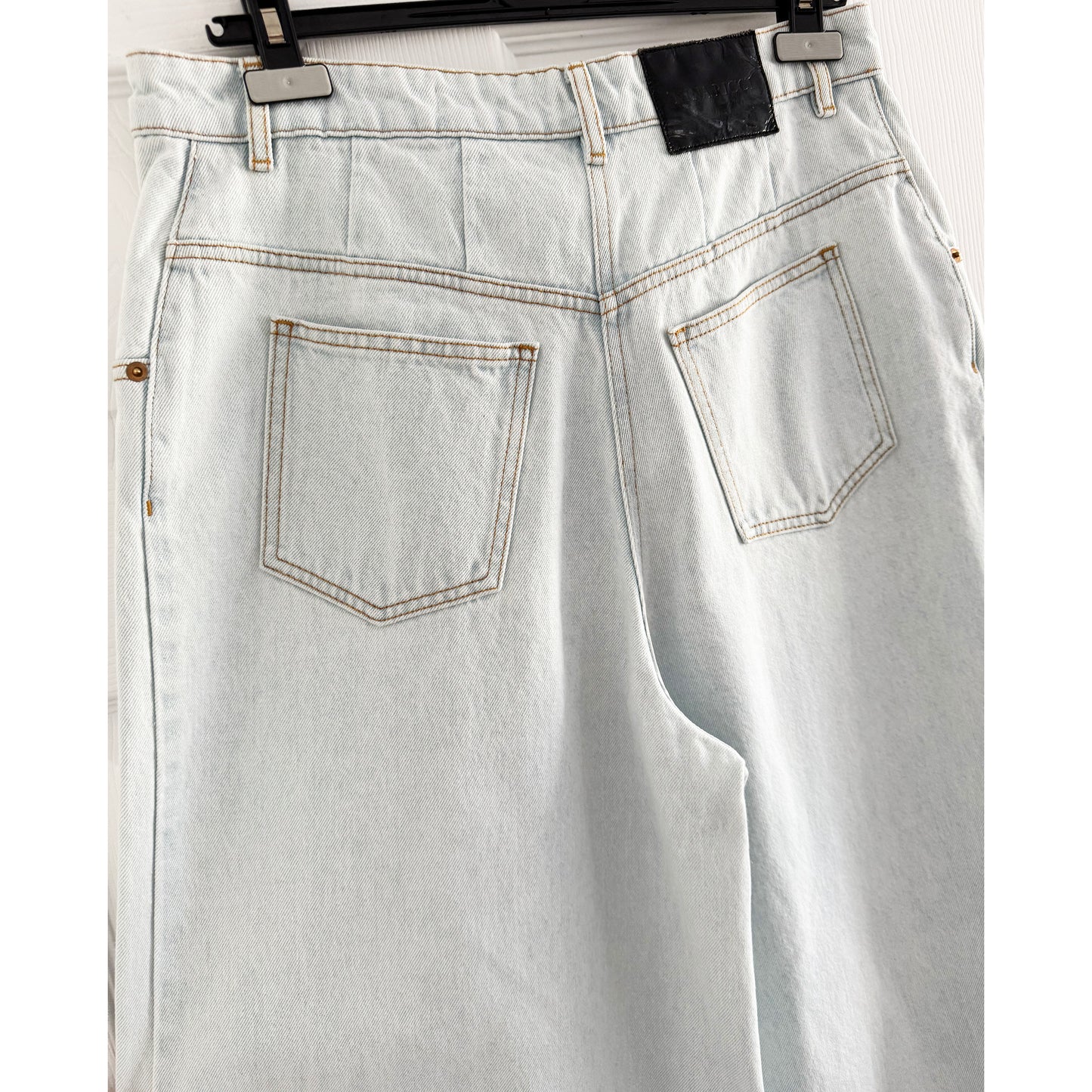 Nina Ricci High Rise Wide Leg Jeans in Light Blue, size 44 (fits like 30 in jeans) *hemmed*