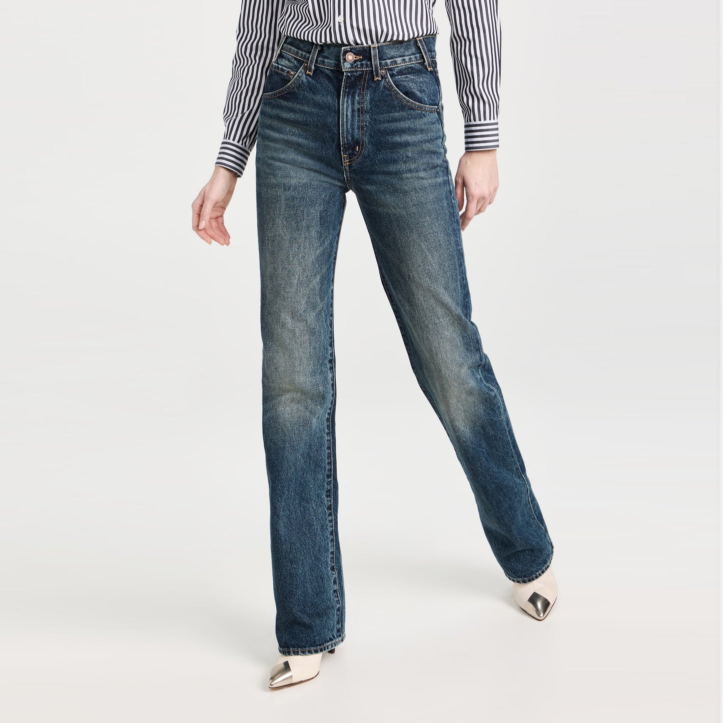 Nili Lotan "Joan" Jeans in "Simon Wash", size 28 (fits 27) **HEMMED**