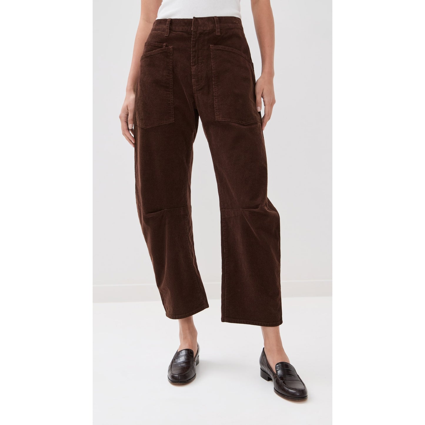 Nili Lotan "Shon" Pants in Brown Corduroy, size 2