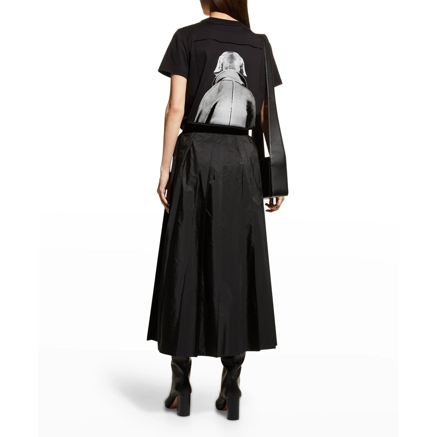 Max Mara Dog Print Tee with Strass Detailing in Black, size Small
