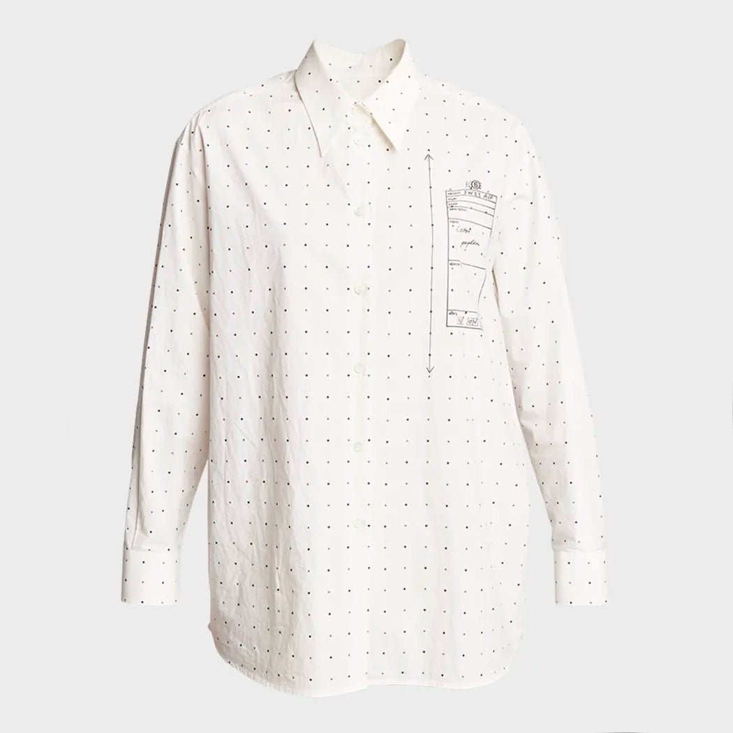 MM6 Oversize Poplin Shirt in Ivory, size 42 (size Large)