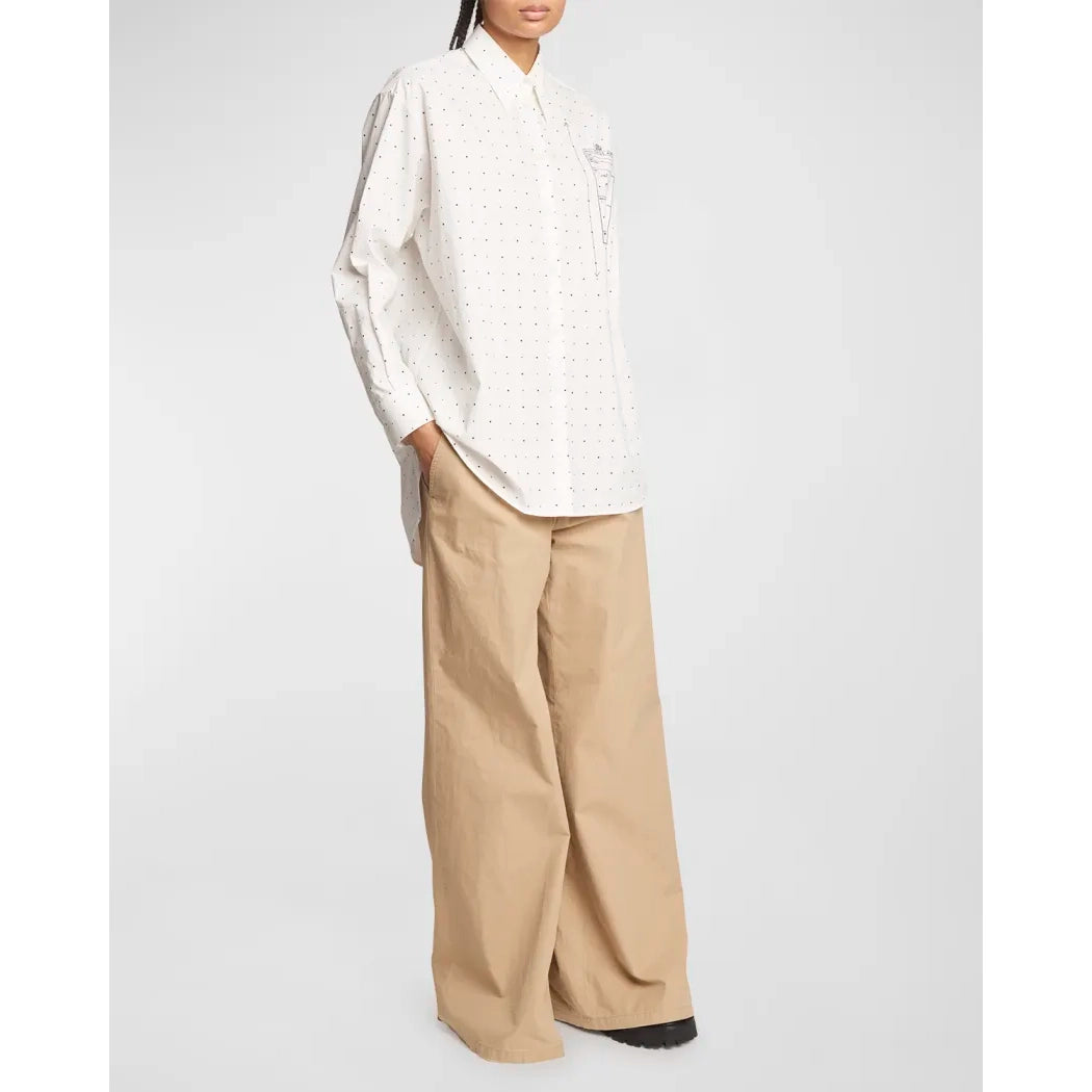MM6 Oversize Poplin Shirt in Ivory, size 42 (size Large)