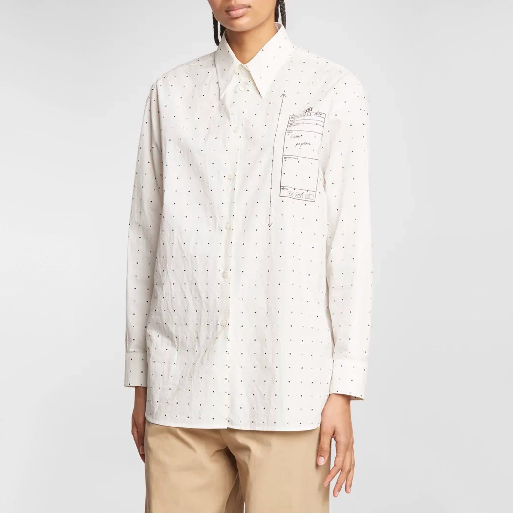 MM6 Oversize Poplin Shirt in Ivory, size 42 (size Large)