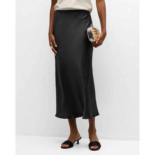 Sablyn "Miranda" Satin Skirt in Black, size Small
