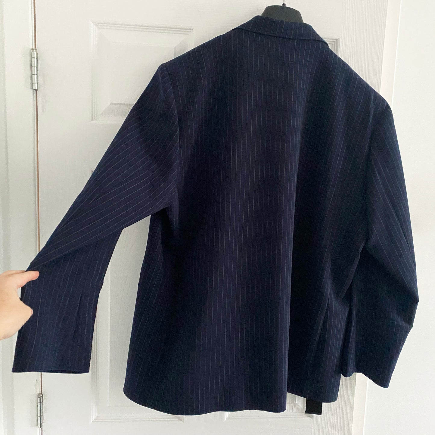 NumeroVentiuno Oversize Pinstripe Blazer in Navy, size 46IT (fits like size 12)