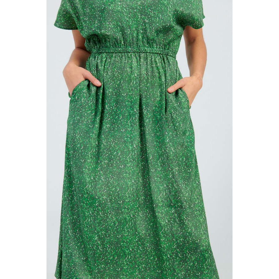 No. 6 Store "Willa" Printed Silk Dress in Green, size Large