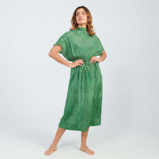 No. 6 Store "Willa" Printed Silk Dress in Green, size Large