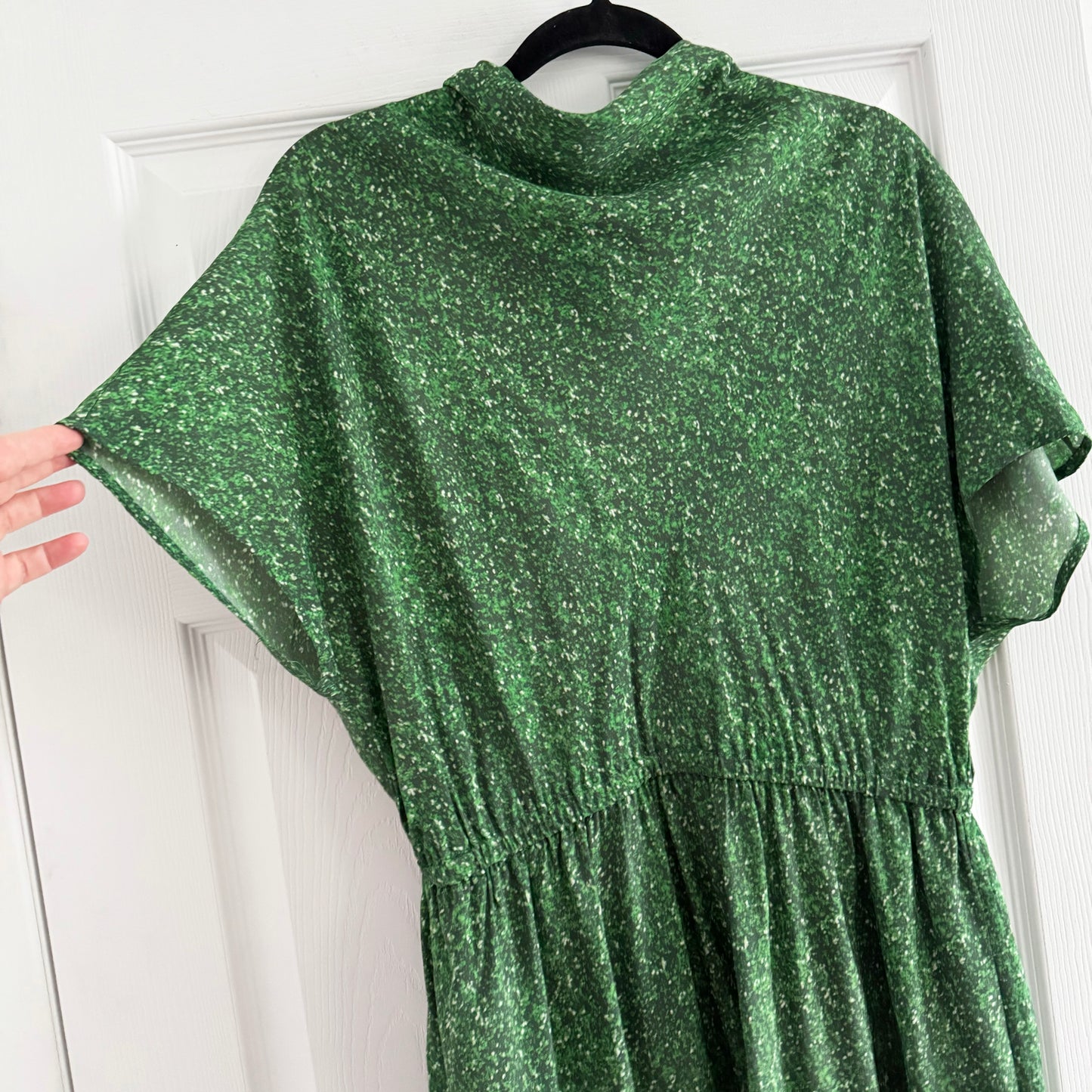 No. 6 Store "Willa" Printed Silk Dress in Green, size Large