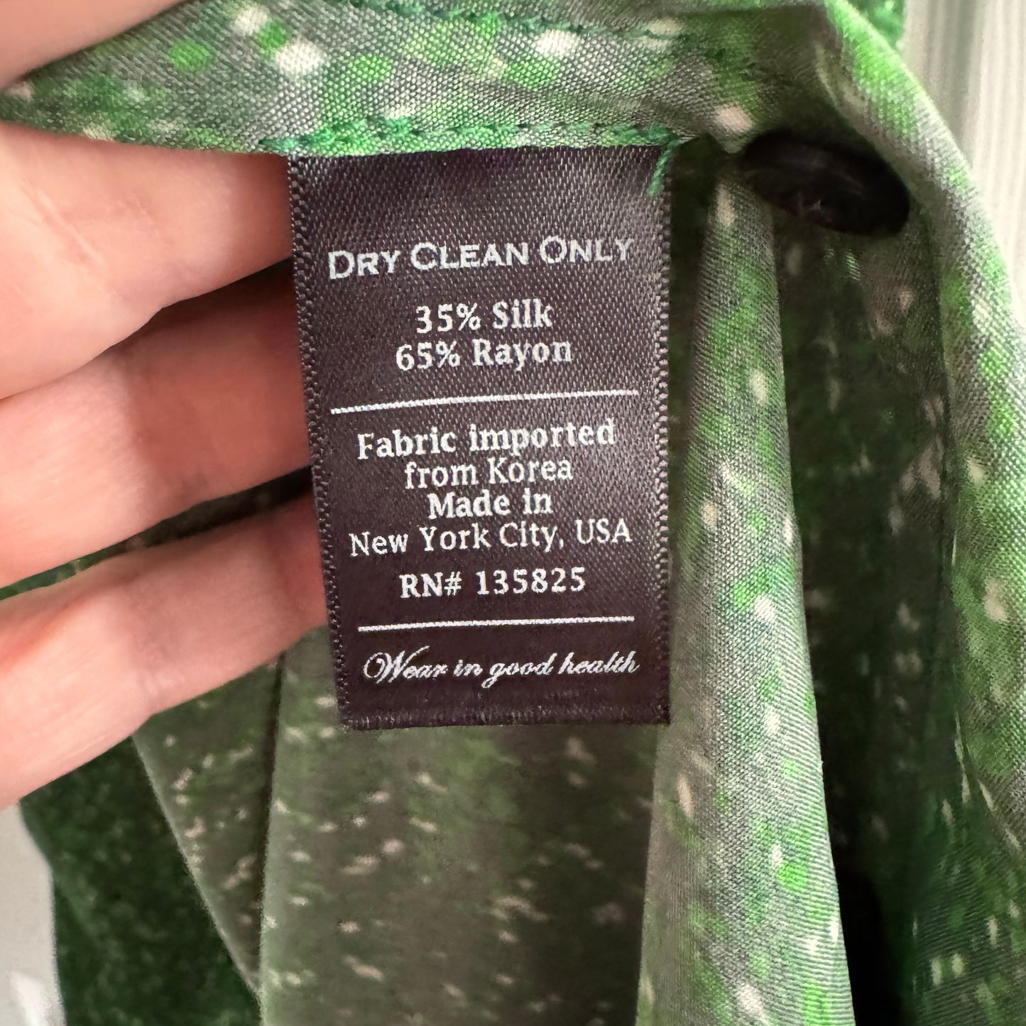 No. 6 Store "Willa" Printed Silk Dress in Green, size Large
