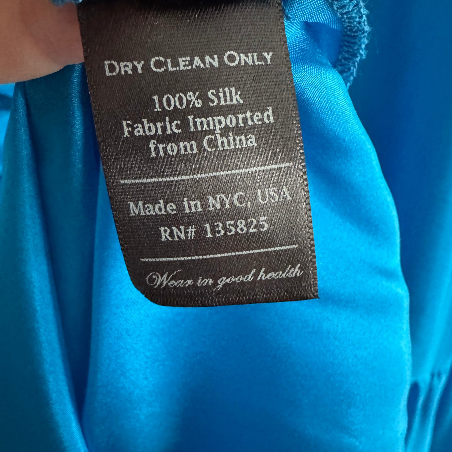 No. 6 Store Knotted Silk Midi Dress in Blue, size Small