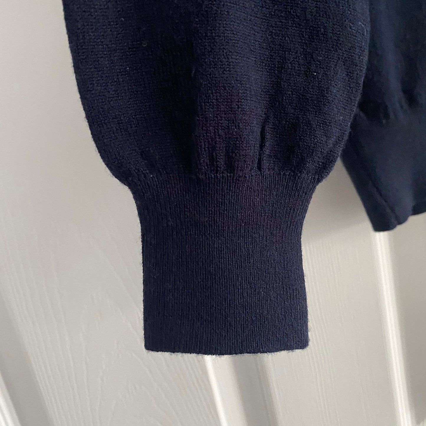 Nodus Navy Merino Wool Polo Neck in Navy, size Large