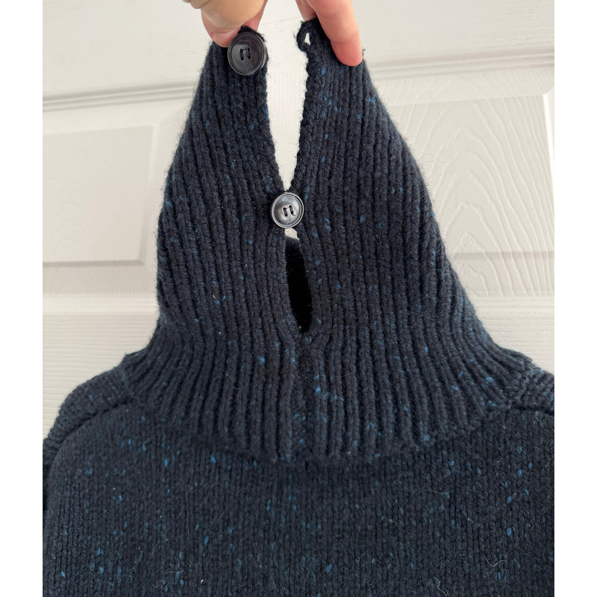 Nordstrom x Caroline Issa Navy Wool/Cashmere Turtleneck Sweater, size Large