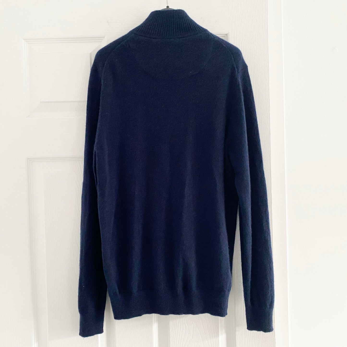 ** MENS ** Nordstrom Navy Cashmere Zip Neck Sweater, size Medium