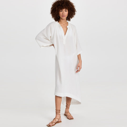 9Seed "Tangier" White Kaftan, One Size Only