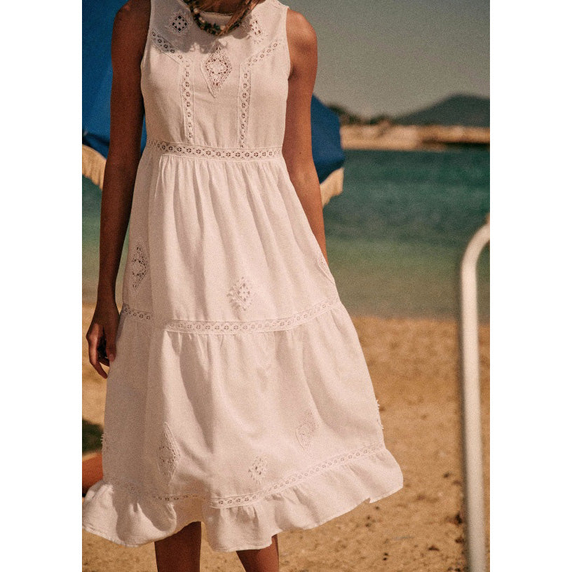 Sezane "Zarri" Dress in White, size 38 (fits XS/S)