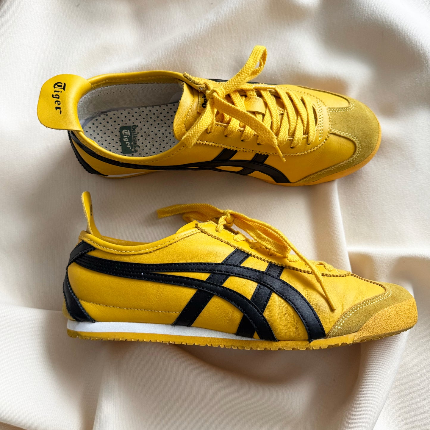 Onitsuka Tiger "Mexico 66" Sneakers in Yellow/Black, size 11