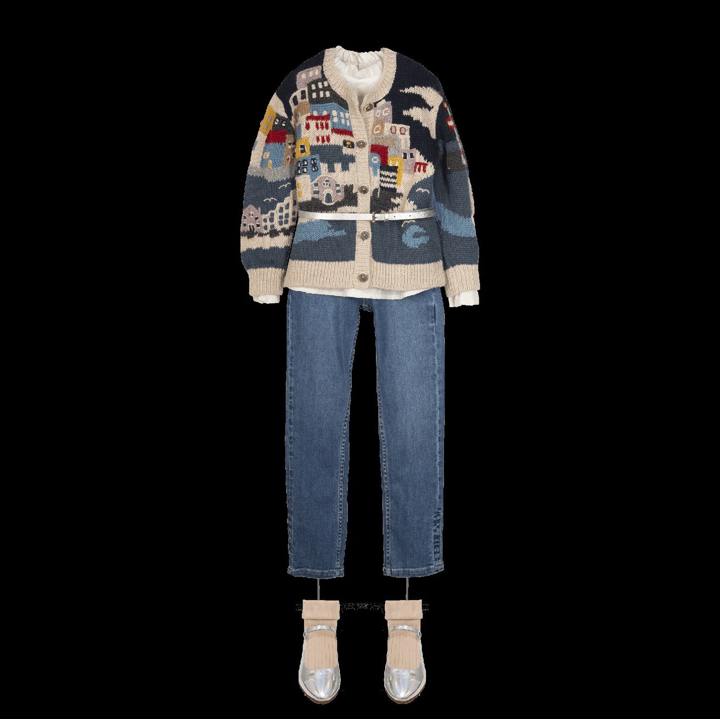 Bonpoint Intarsia Cardigan, size 10 years