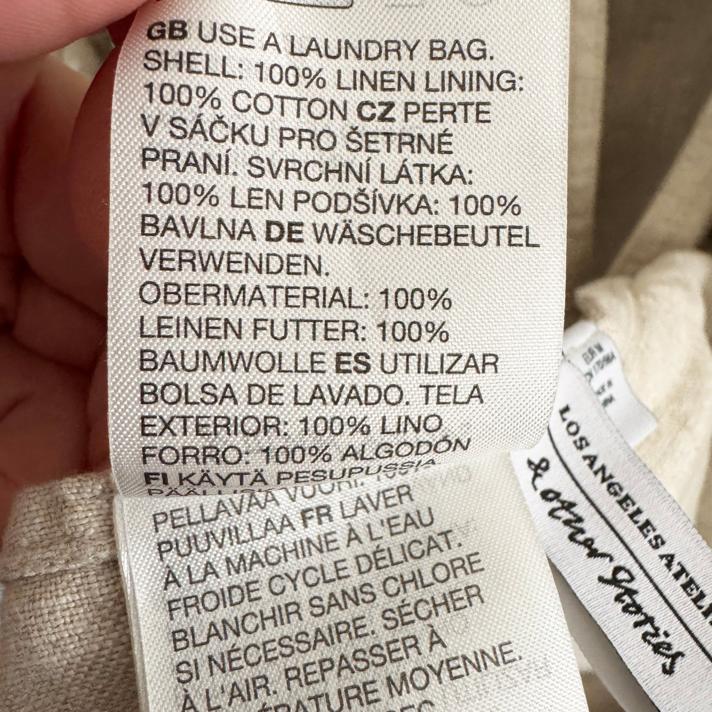 & Other Stories Linen Trench in Natural, size Medium