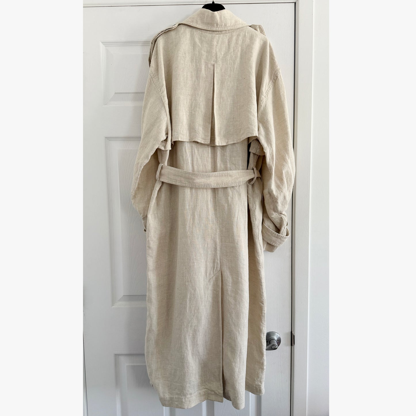& Other Stories Linen Trench in Natural, size Medium
