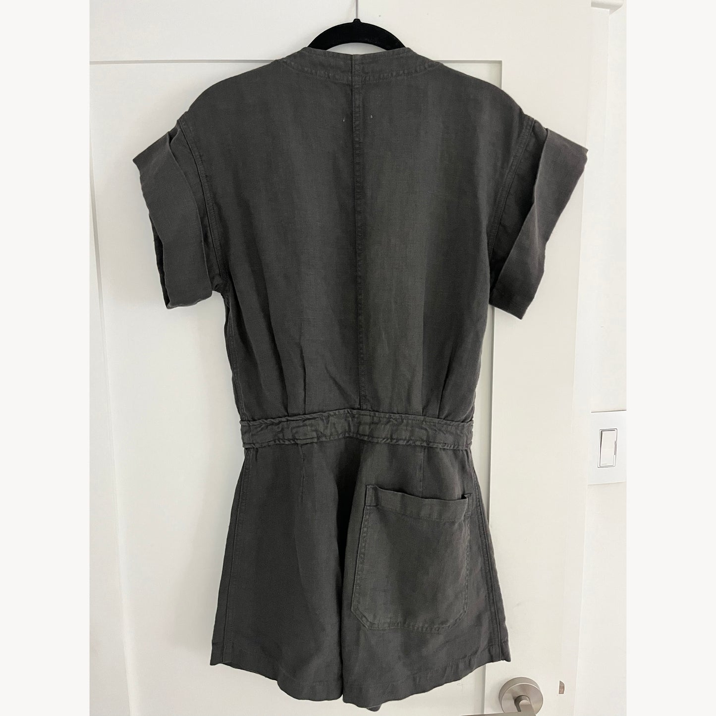 Overlover Linen Romper in Grey, size XS