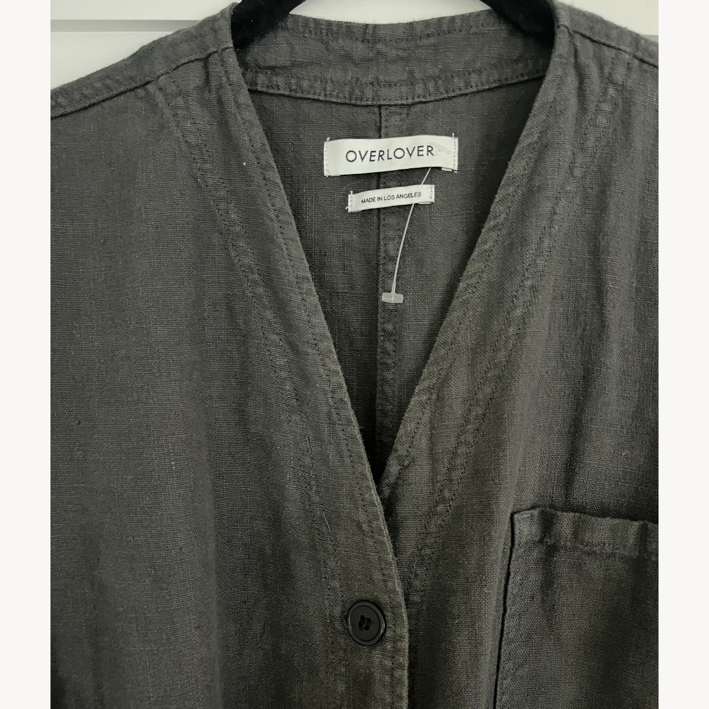 Overlover Linen Romper in Grey, size XS