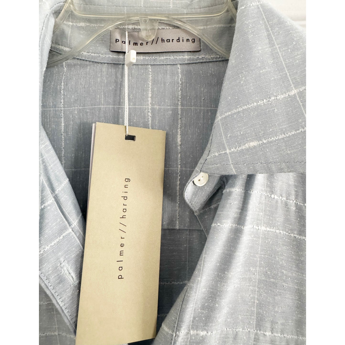 Palmer/Harding Asymetrical Ruffle Shirt in Blue, size Medium