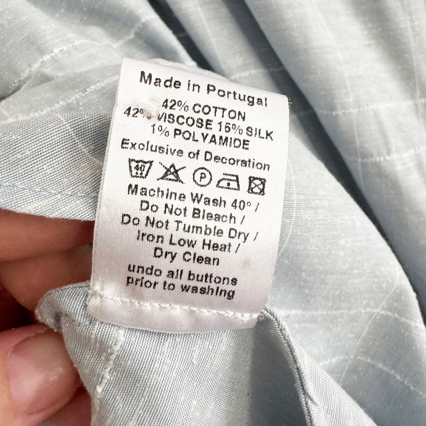 Palmer/Harding Asymetrical Ruffle Shirt in Blue, size Medium