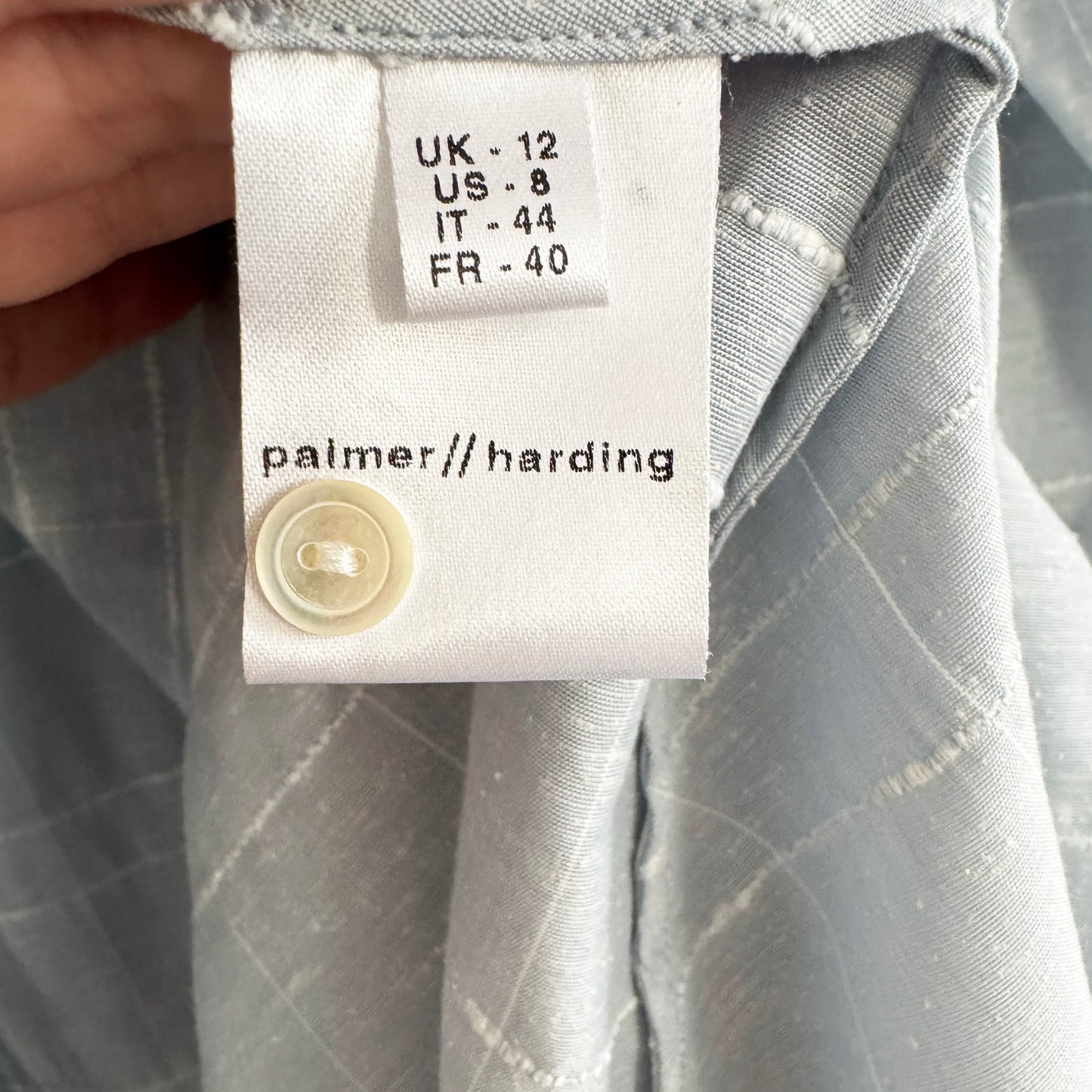 Palmer/Harding Asymetrical Ruffle Shirt in Blue, size Medium