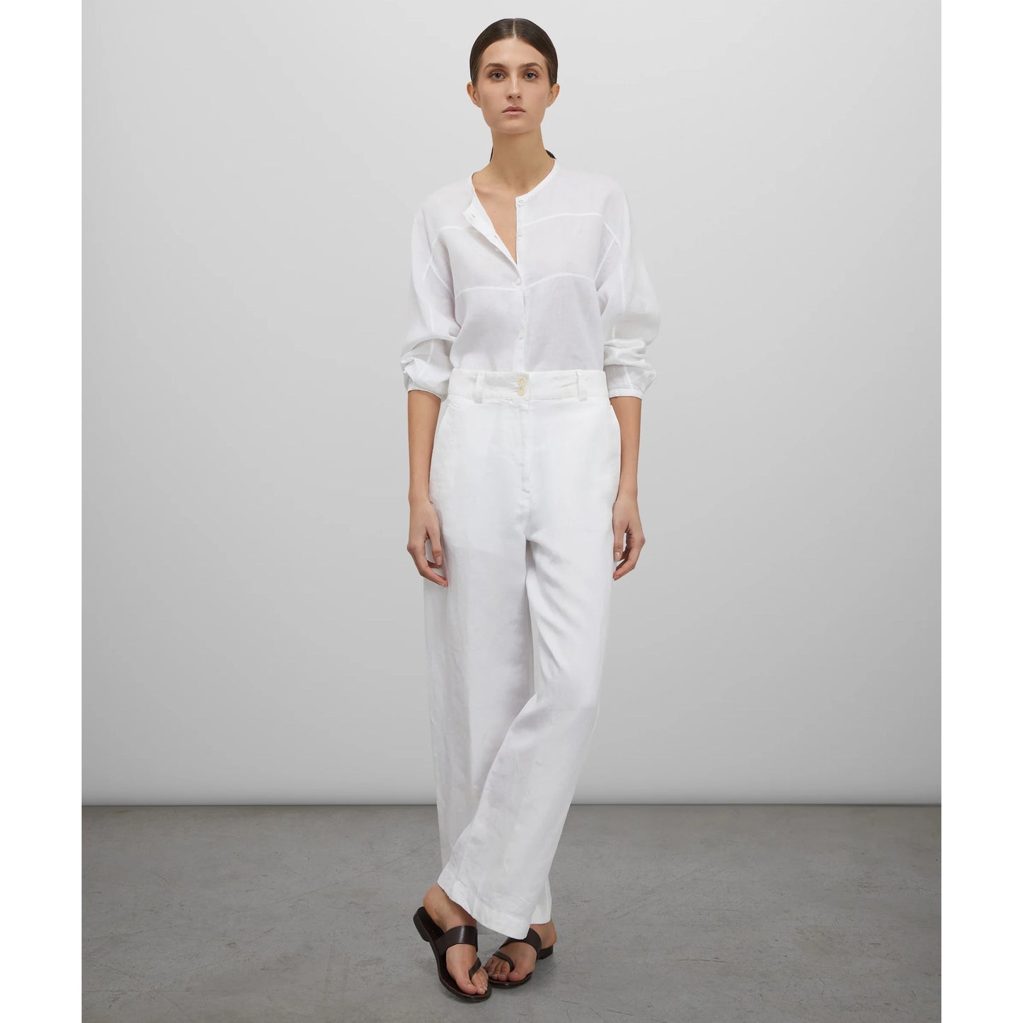 Aspesi White Linen Trousers, size 42 (fits like a size 4)