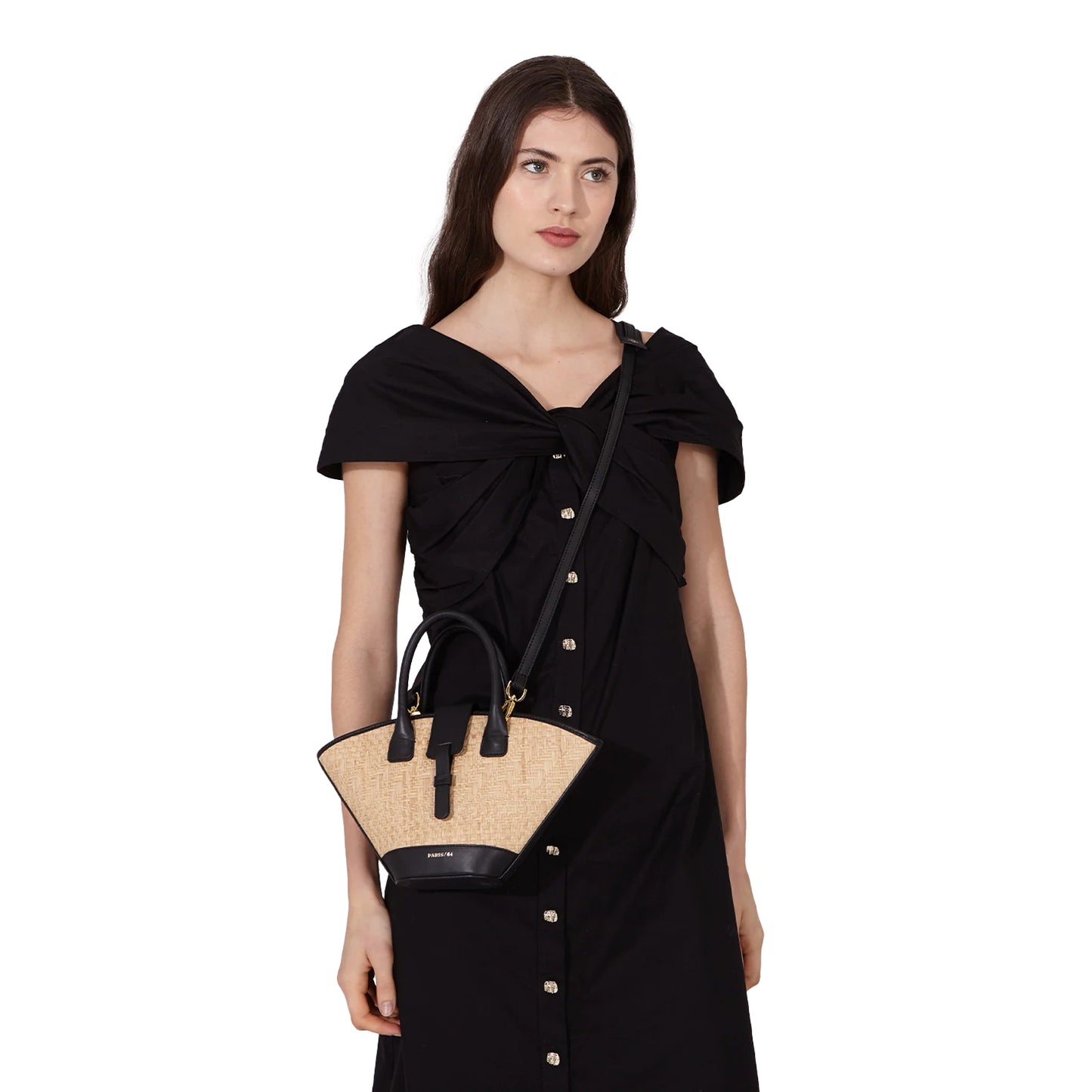 Paris/64 Mini Lumiere Bag in Black Rattan