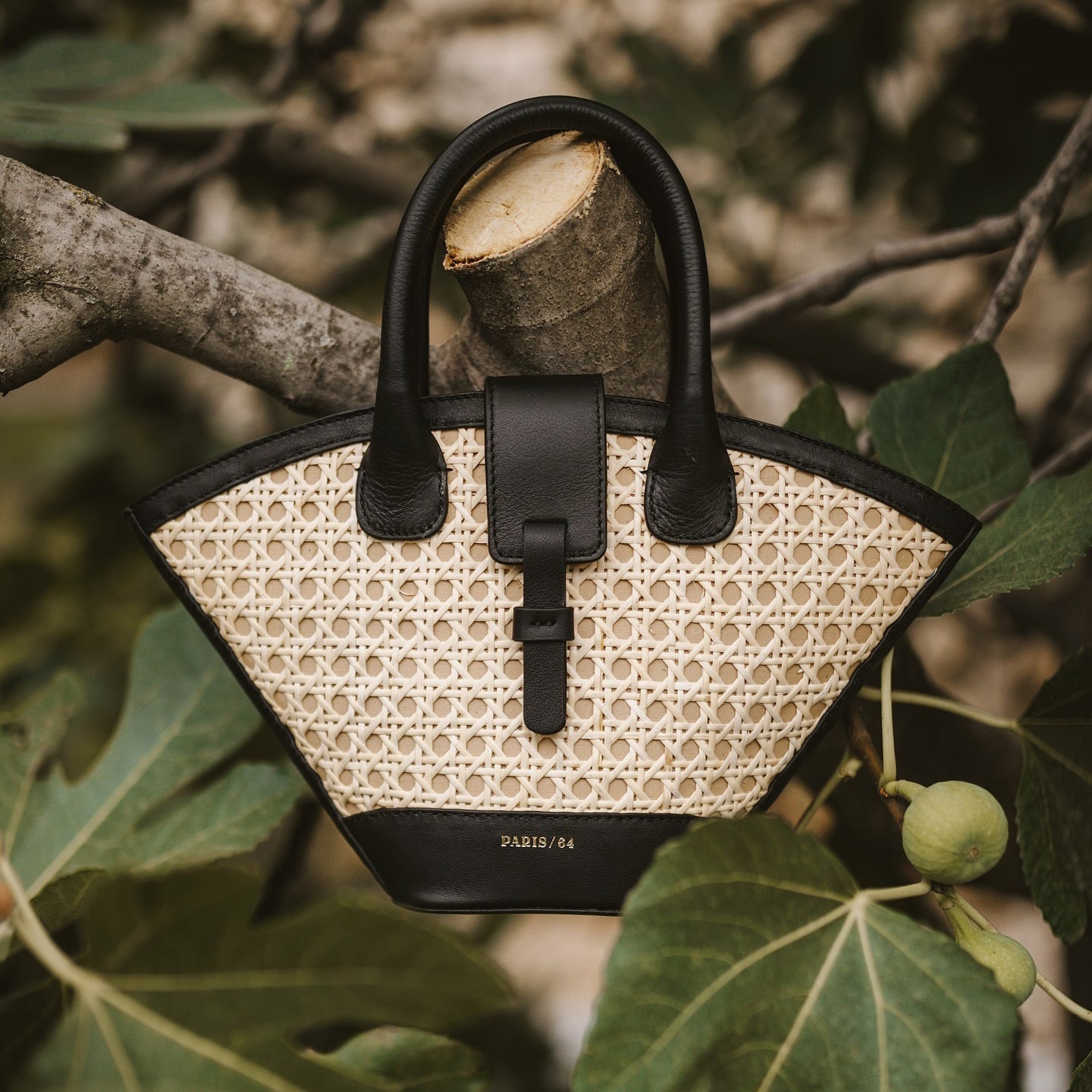 Paris/64 Mini Lumiere Bag in Black Rattan
