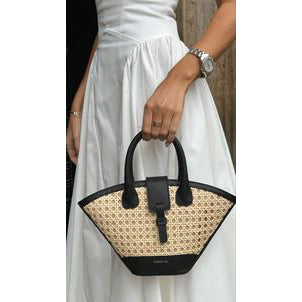 Paris/64 Mini Lumiere Bag in Black Rattan