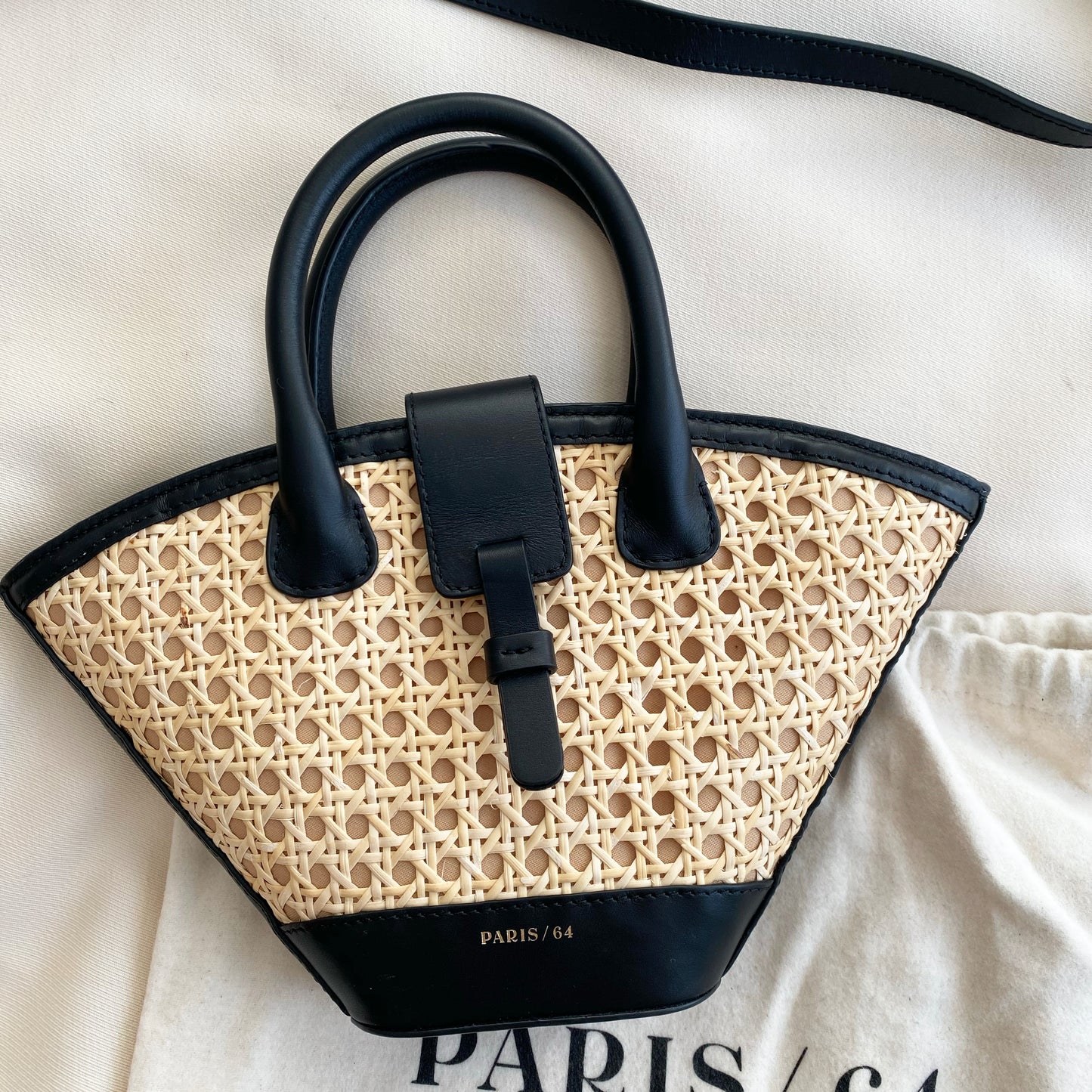 Paris/64 Mini Lumiere Bag in Black Rattan