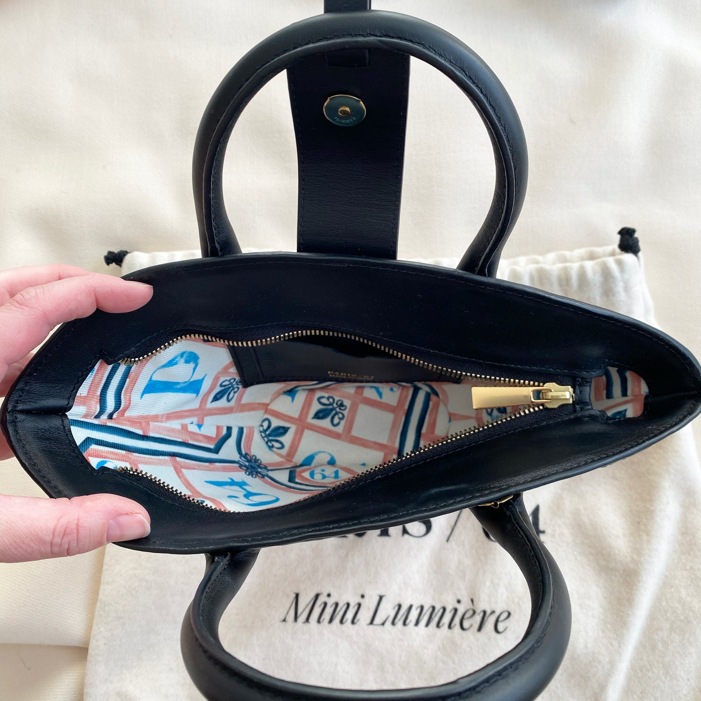 Paris/64 Mini Lumiere Bag in Black Rattan