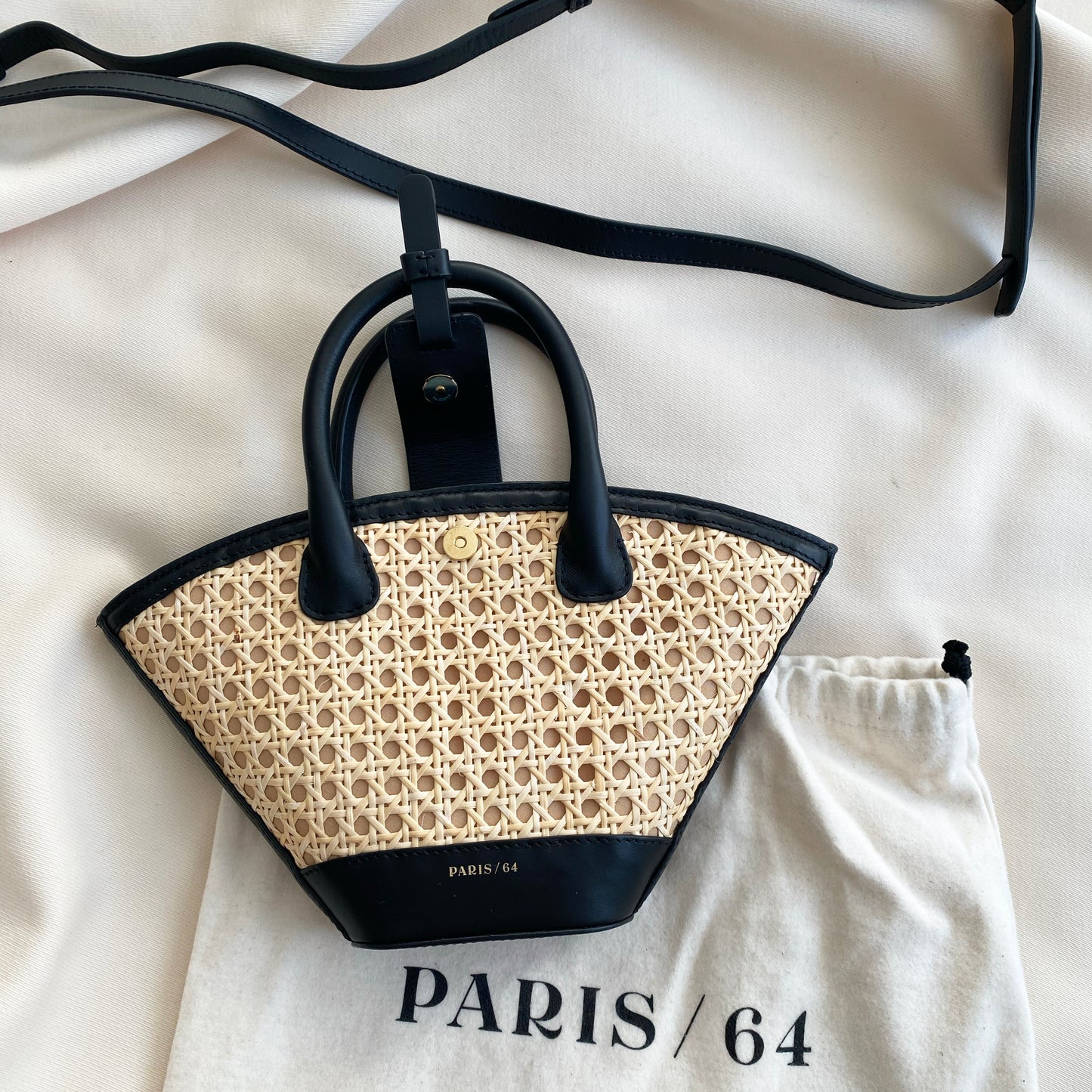 Paris/64 Mini Lumiere Bag in Black Rattan