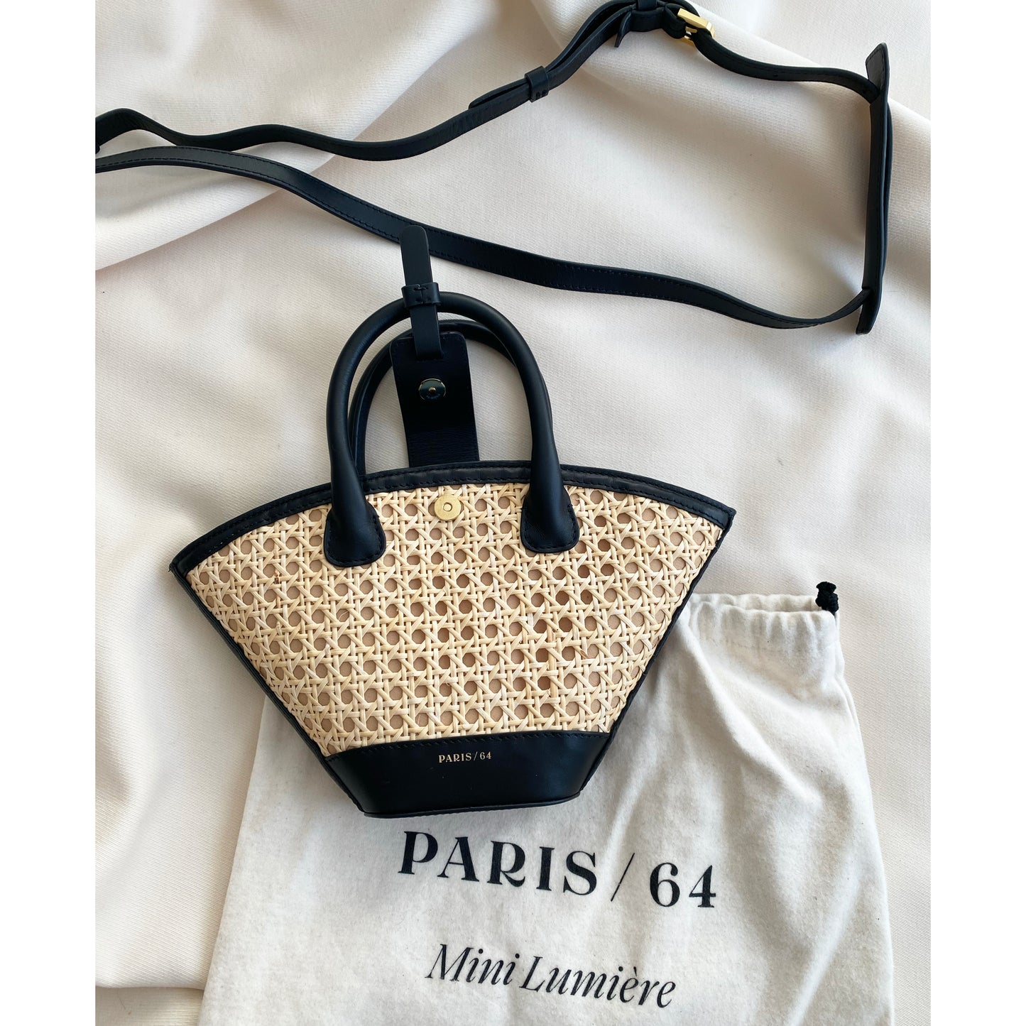 Paris/64 Mini Lumiere Bag in Black Rattan