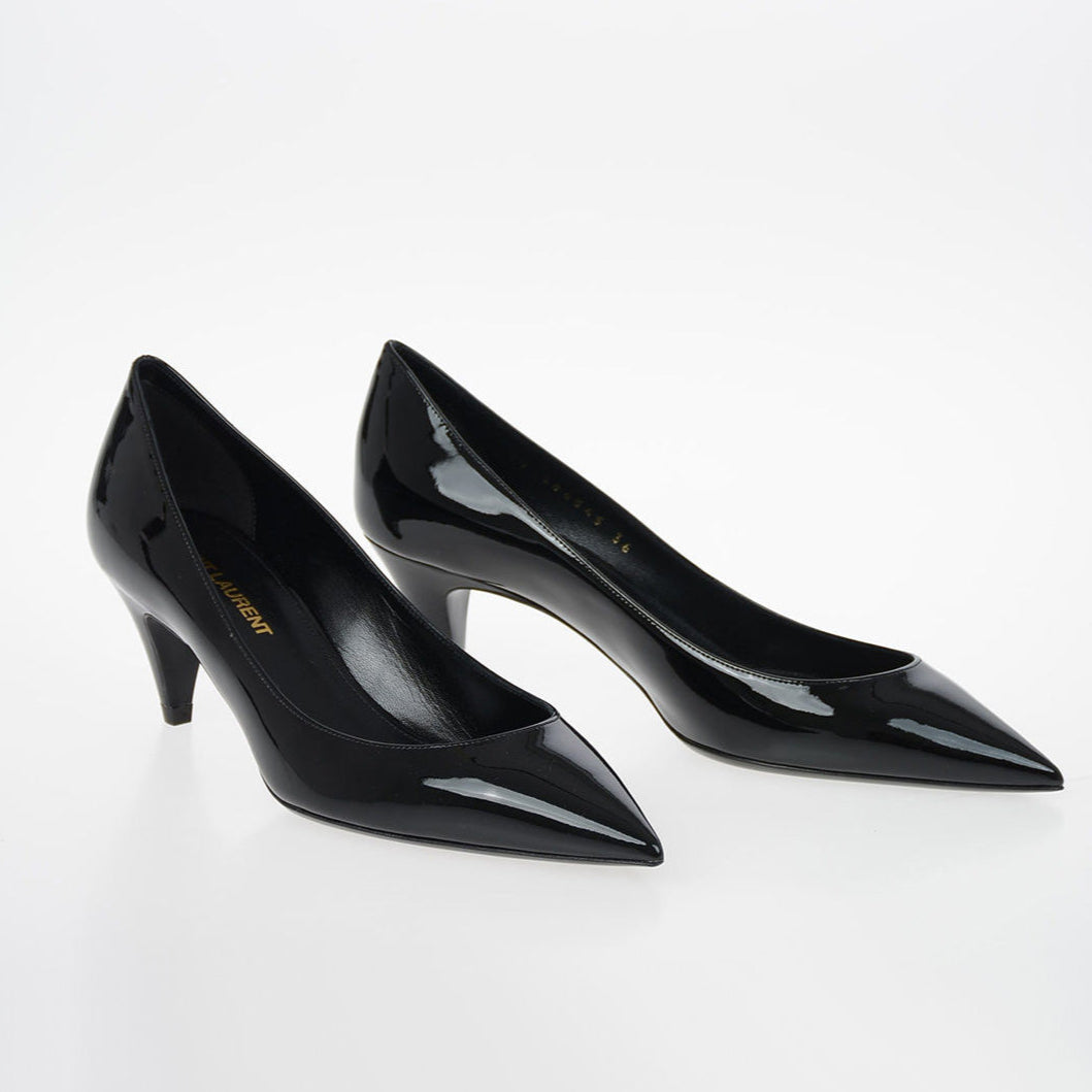 Saint Laurent "Charlotte" 55mm Pumps in Black Patent, size 37 (fits 36.5)