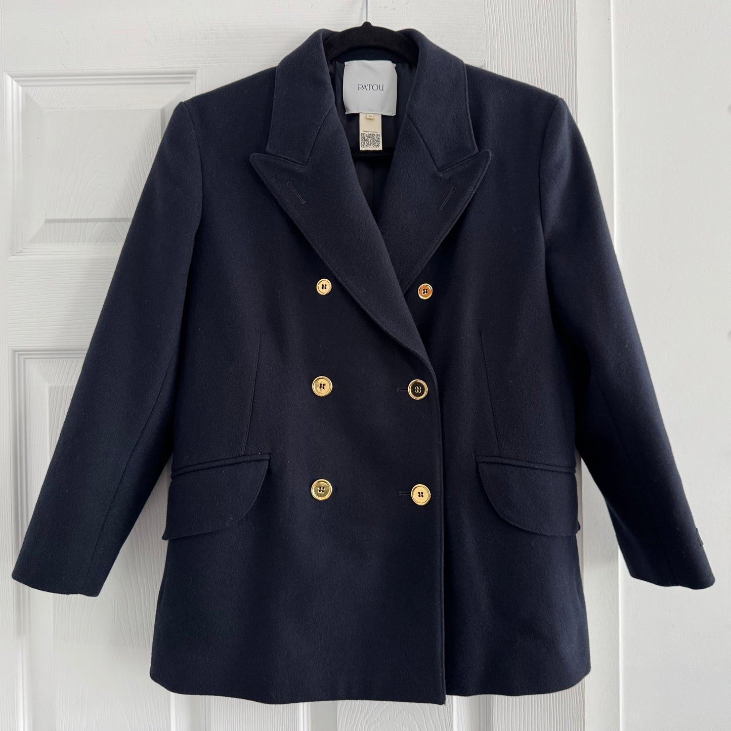 Patou "Iconic" Double Breasted Jacket in Navy, size 40FR (fits US 4/6)