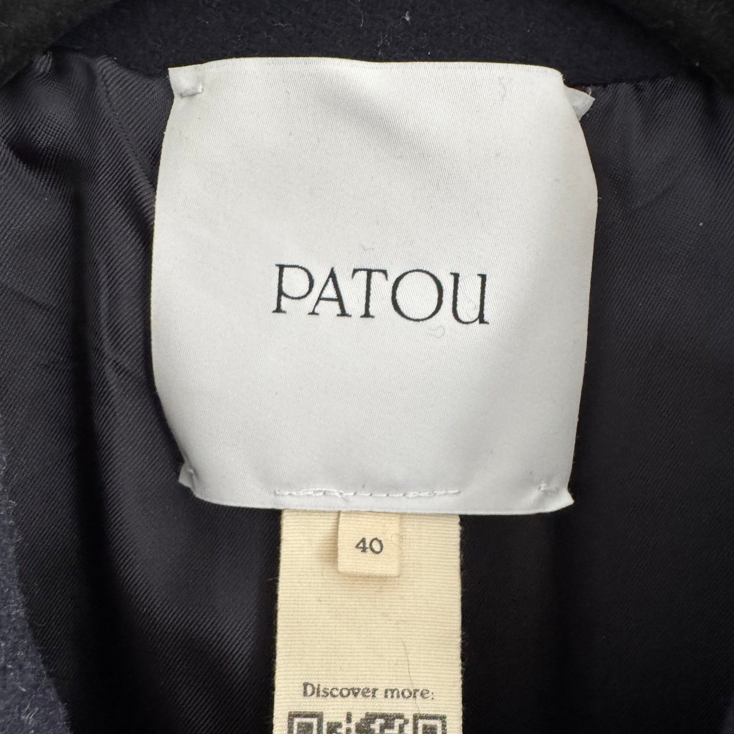 Patou "Iconic" Double Breasted Jacket in Navy, size 40FR (fits US 4/6)