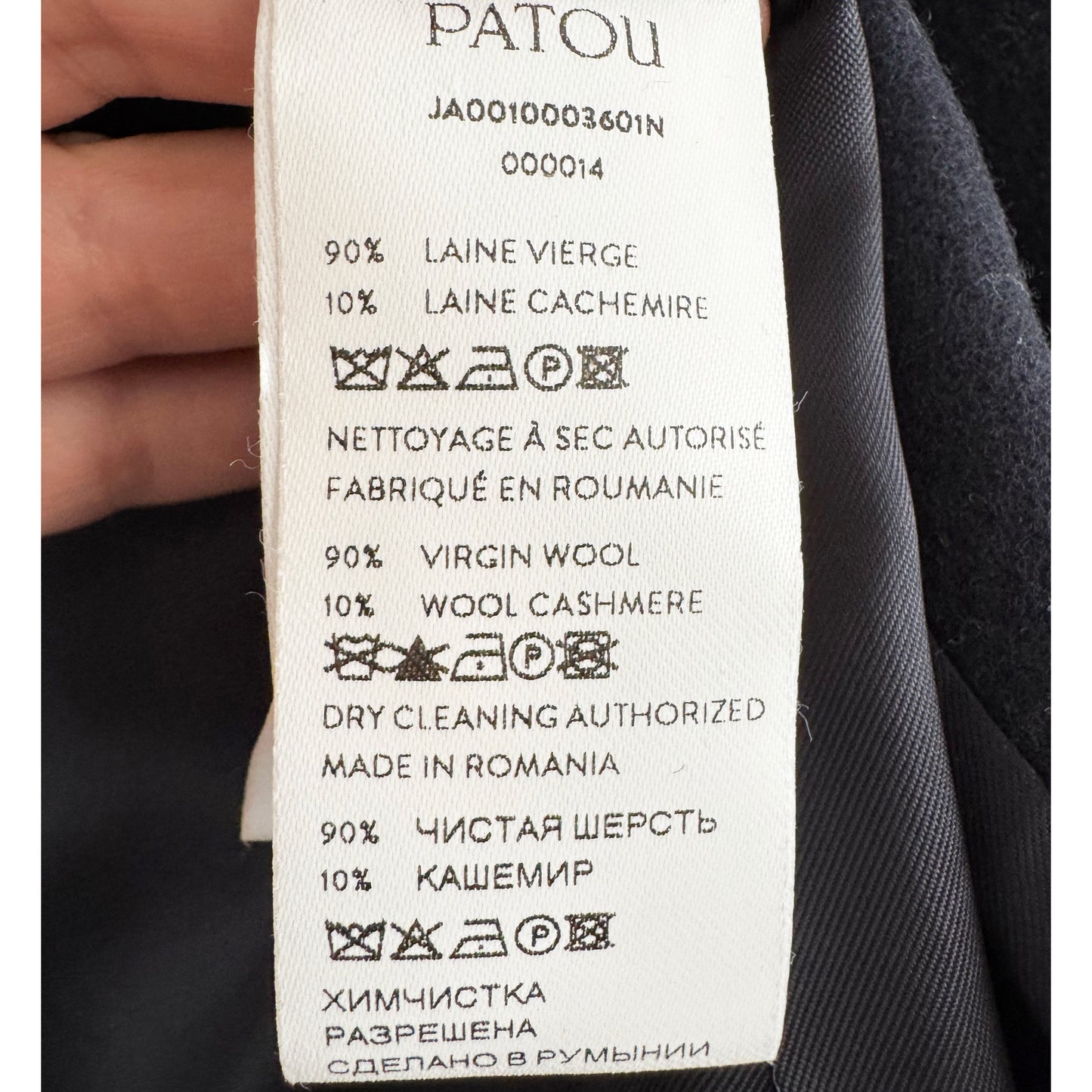 Patou "Iconic" Double Breasted Jacket in Navy, size 40FR (fits US 4/6)