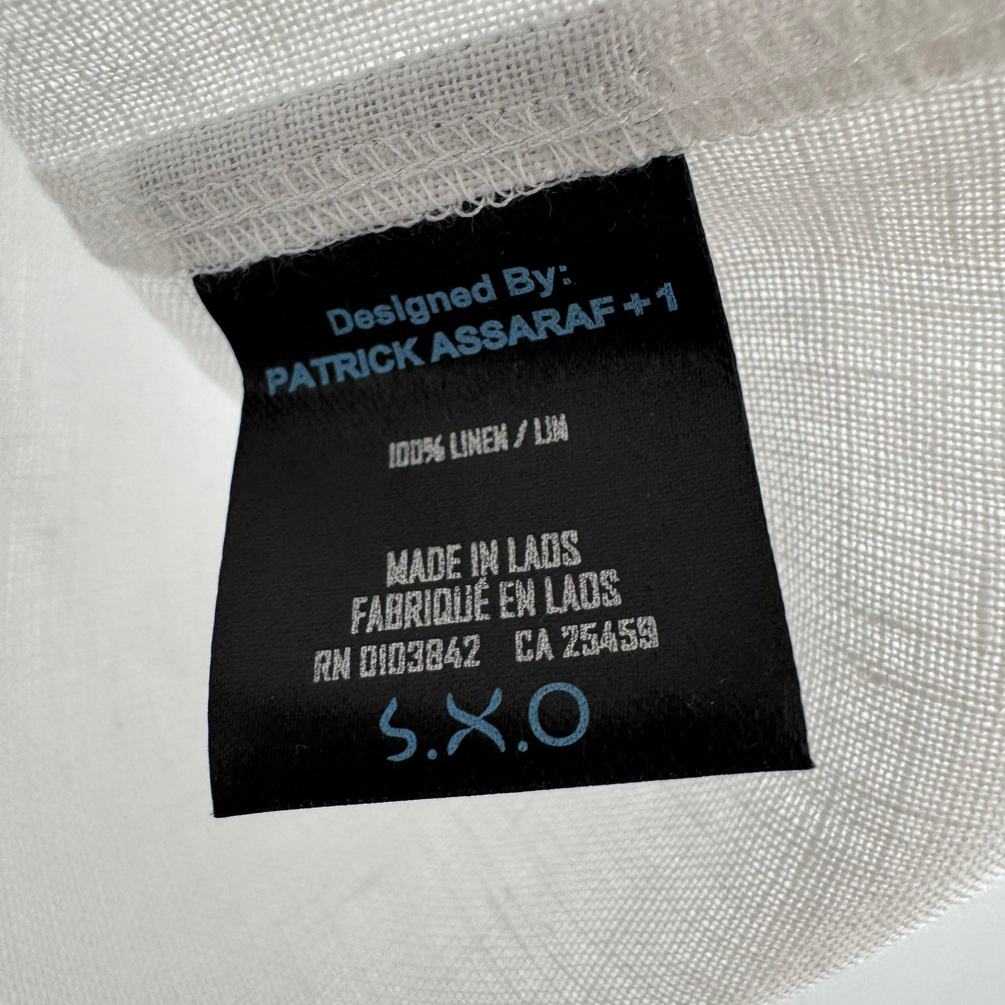 Patrick Assaraf "Boyfriend" Linen Shirt in White, size Medium