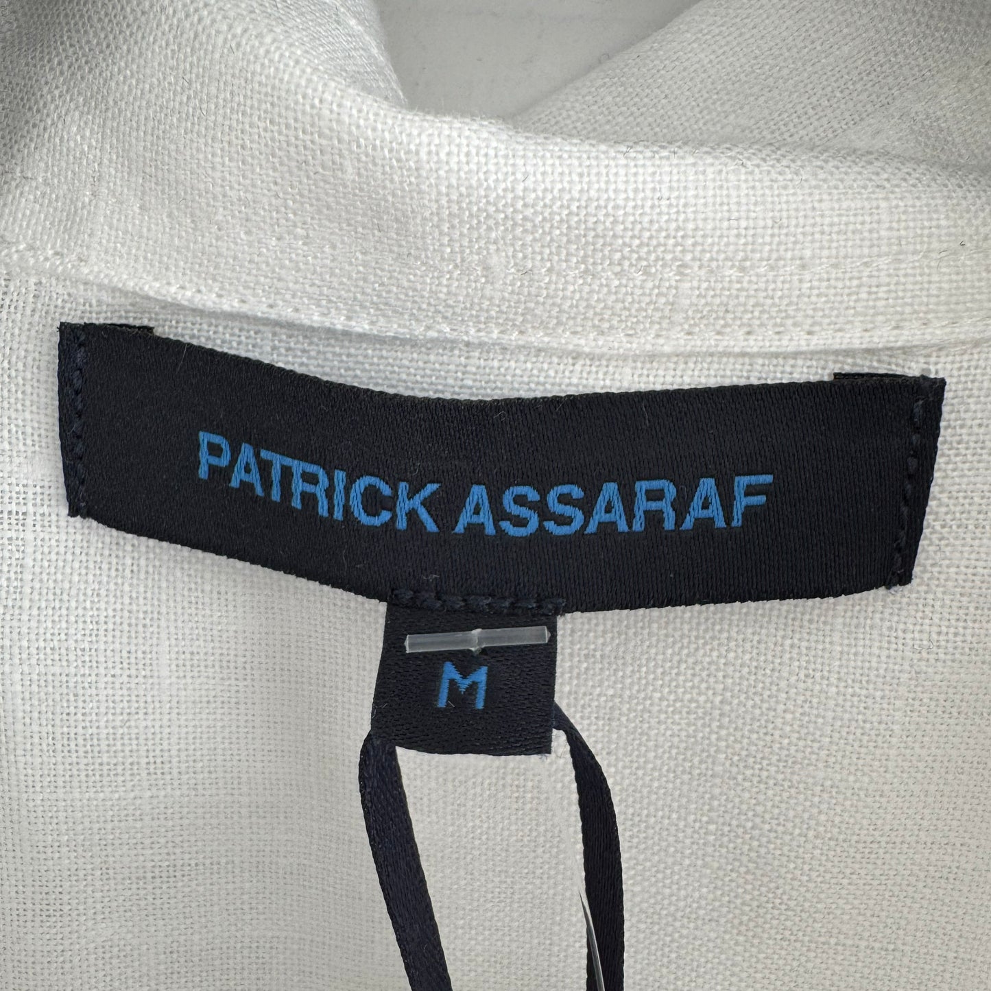 Patrick Assaraf "Boyfriend" Linen Shirt in White, size Medium