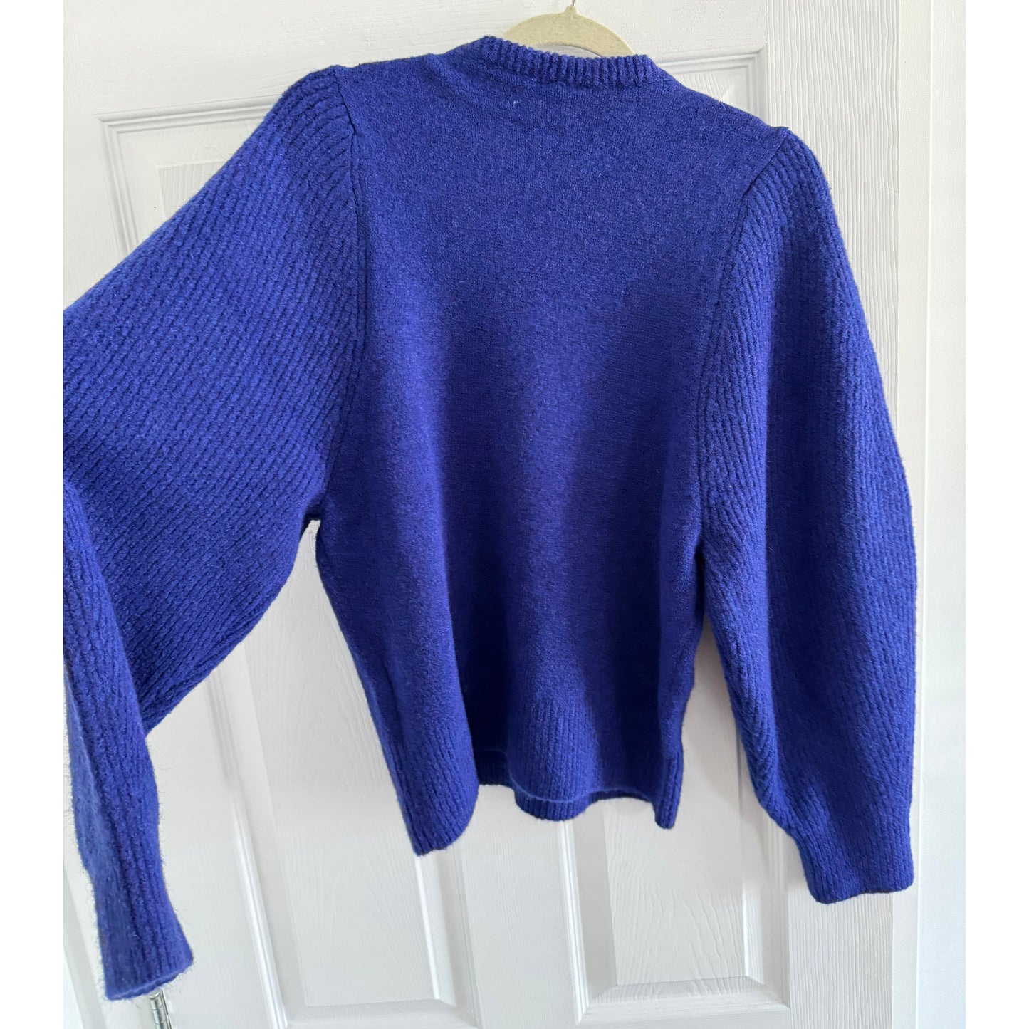 Penn & Ink Puff Sleeve Sweater in Blue, size Medium