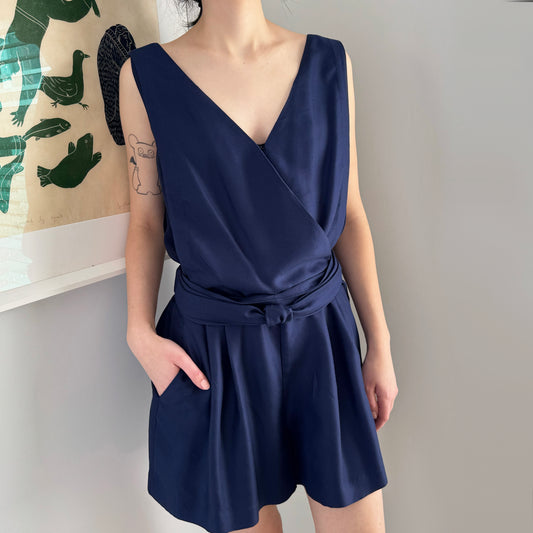 3.1 Phillip Lim Navy Silk Romper, size 0