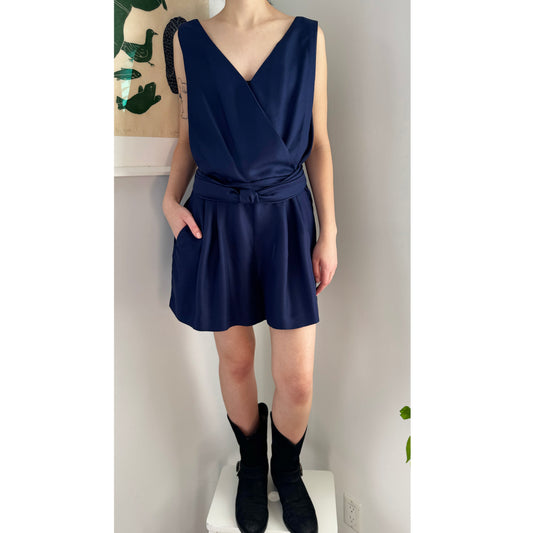 3.1 Phillip Lim Navy Silk Romper, size 0