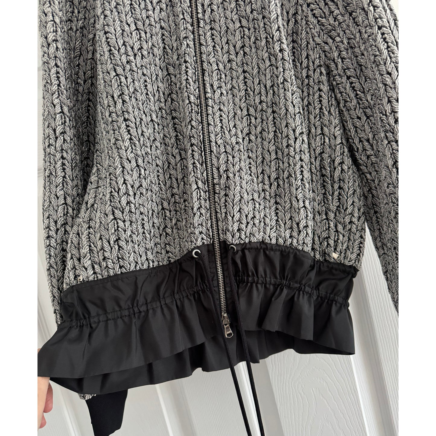 3.1 Phillip Lim Drawstring Bomber Jacket in Platinum, size 8