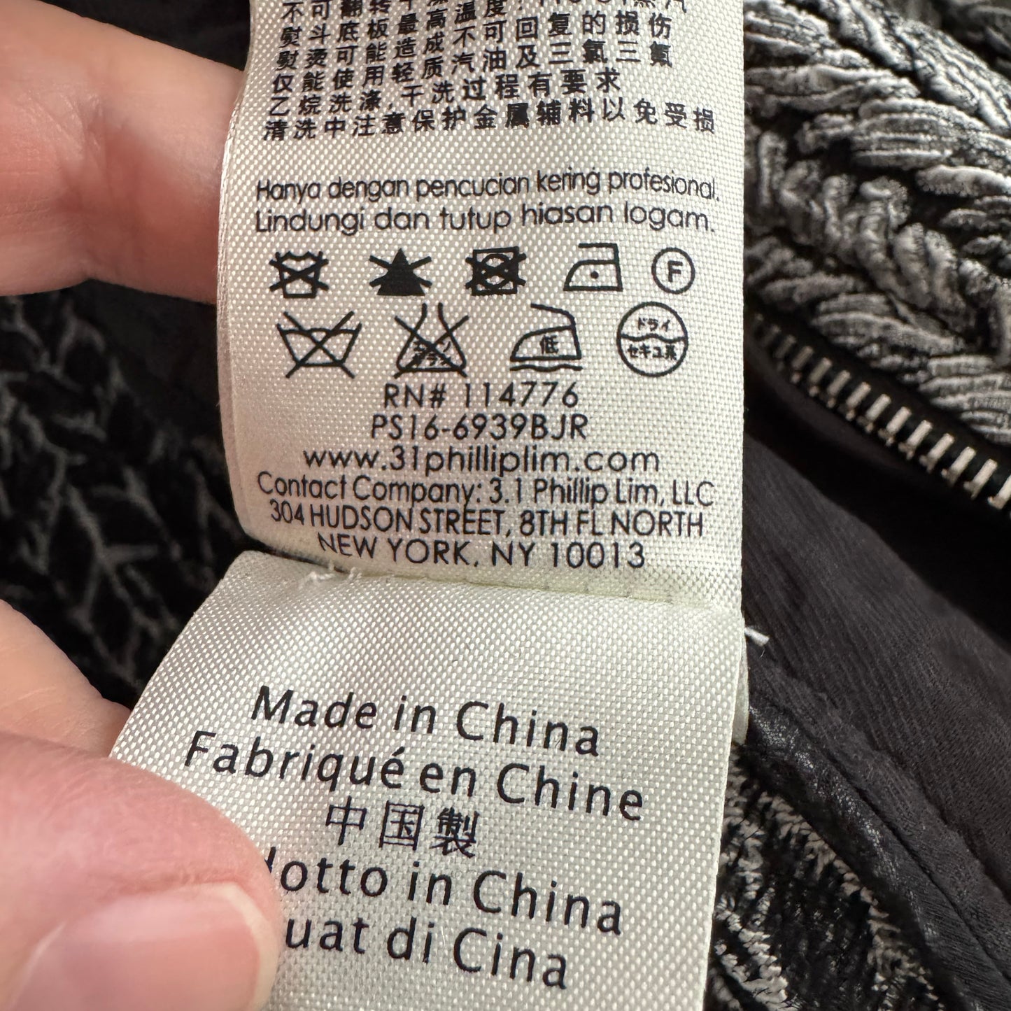 3.1 Phillip Lim Drawstring Bomber Jacket in Platinum, size 8