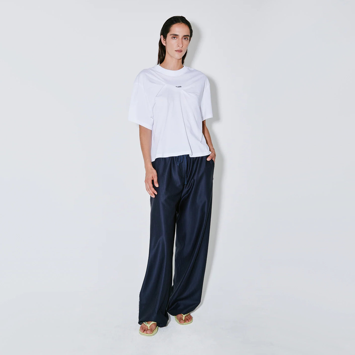 Facon Jacmin "Pieter" pants in Navy/White Stripe, size 40