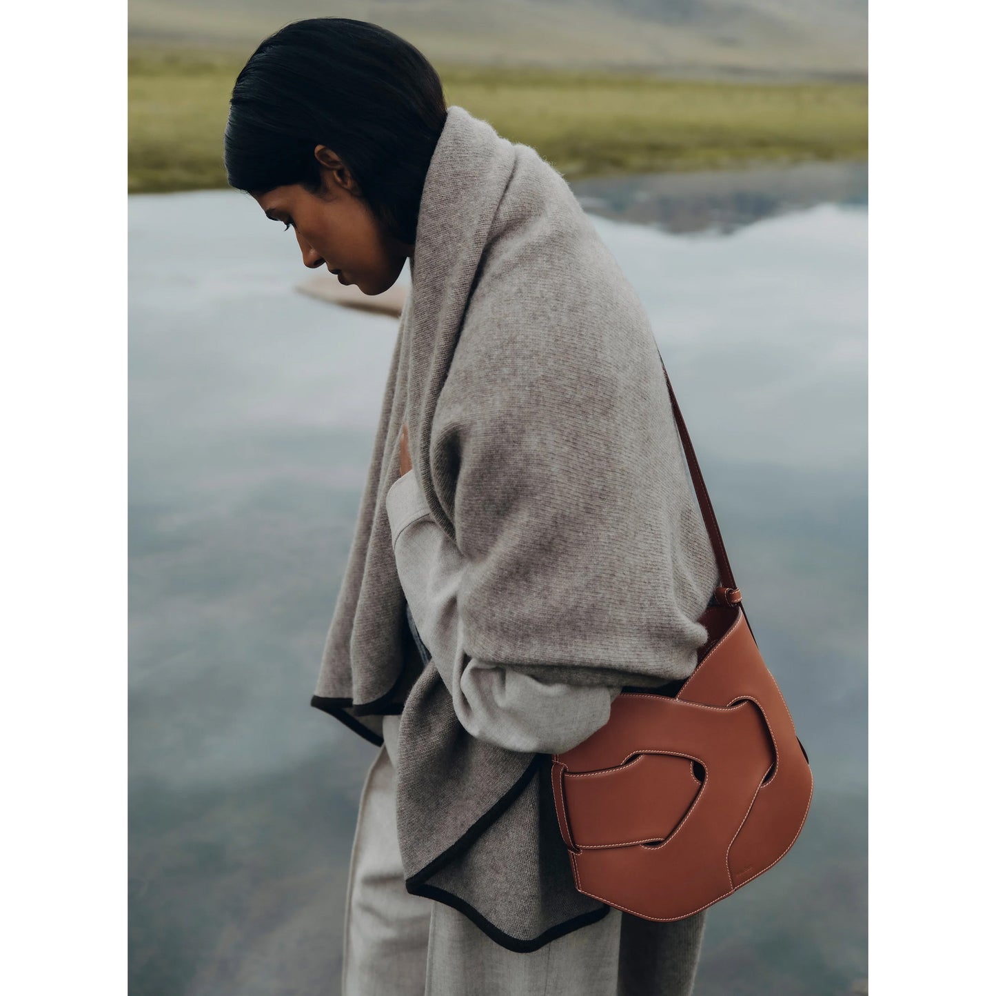 Polene "Nodde" Hobo in Smooth Cognac