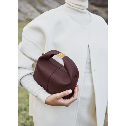 Polene "Beri" Bag in Santal Grained Leather